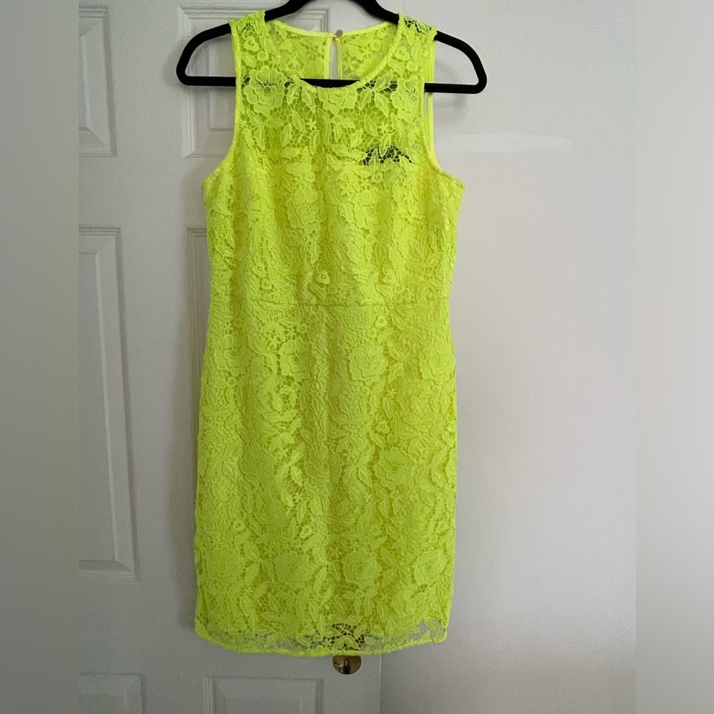 J. Crew Neon Yellow Lace Dress